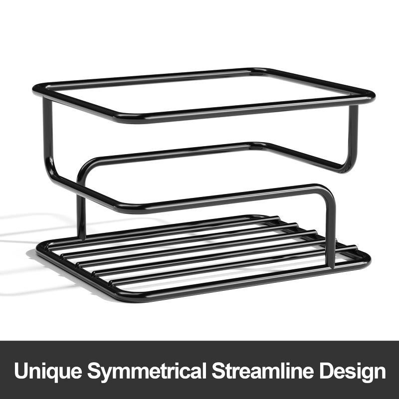 SRIWATANA Shower Caddy Hanging Over Head, Bathroom Shower Organizer Shower Rack Holder with Hooks for Razors - Black - Image 3